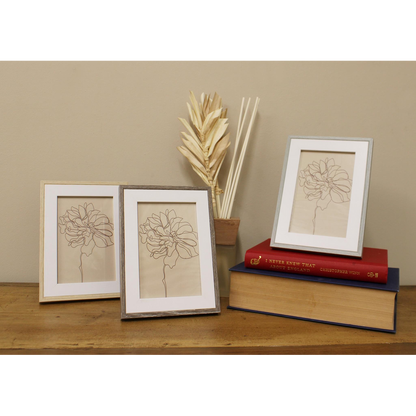 Set of Three Photo Frames with Wood Edge