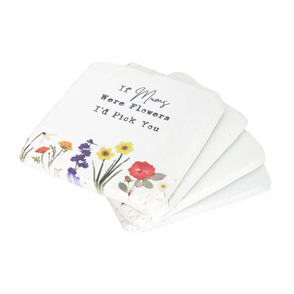 Set of 24 Wildflower Coasters, Vibrant and Decorative