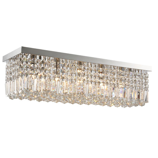 Modern Crystal Ceiling Light Square Crystal Chandelier E14 Base, Silver