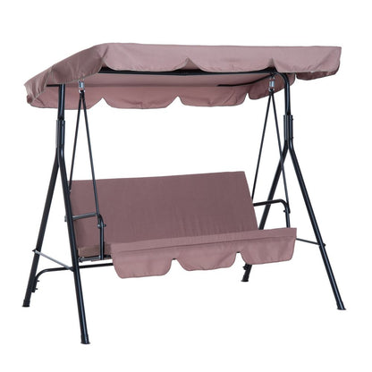 3-Seater Canopy Swing Chair – Rocking Bench with Metal Seat & Top Roof