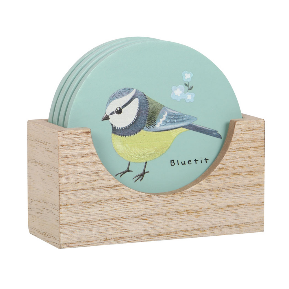 British Garden Birds Coaster Set, Charming and Decorative