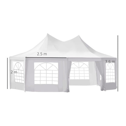 6.8m x 5m White Octagonal Party Tent / Wedding Marquee