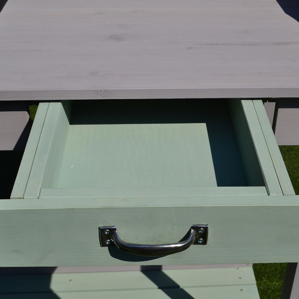 Wooden Outdoor Potting Table Bench with Planting Shelves