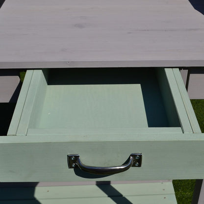 Wooden Outdoor Potting Table Bench with Planting Shelves