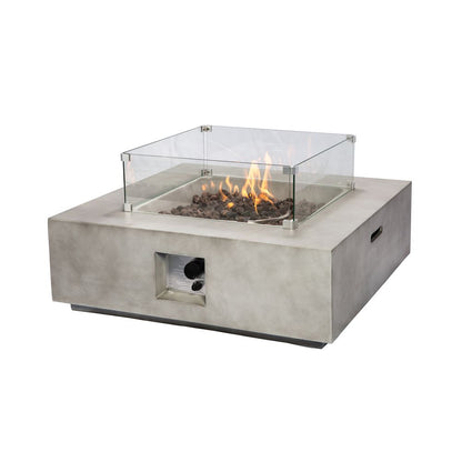 Concrete Gas Fire Pit Table for Outdoor Garden with Smokeless Design