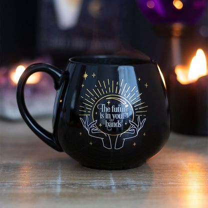 Black Fortune Teller Mug with Colour Changing Feature, Magical Gift