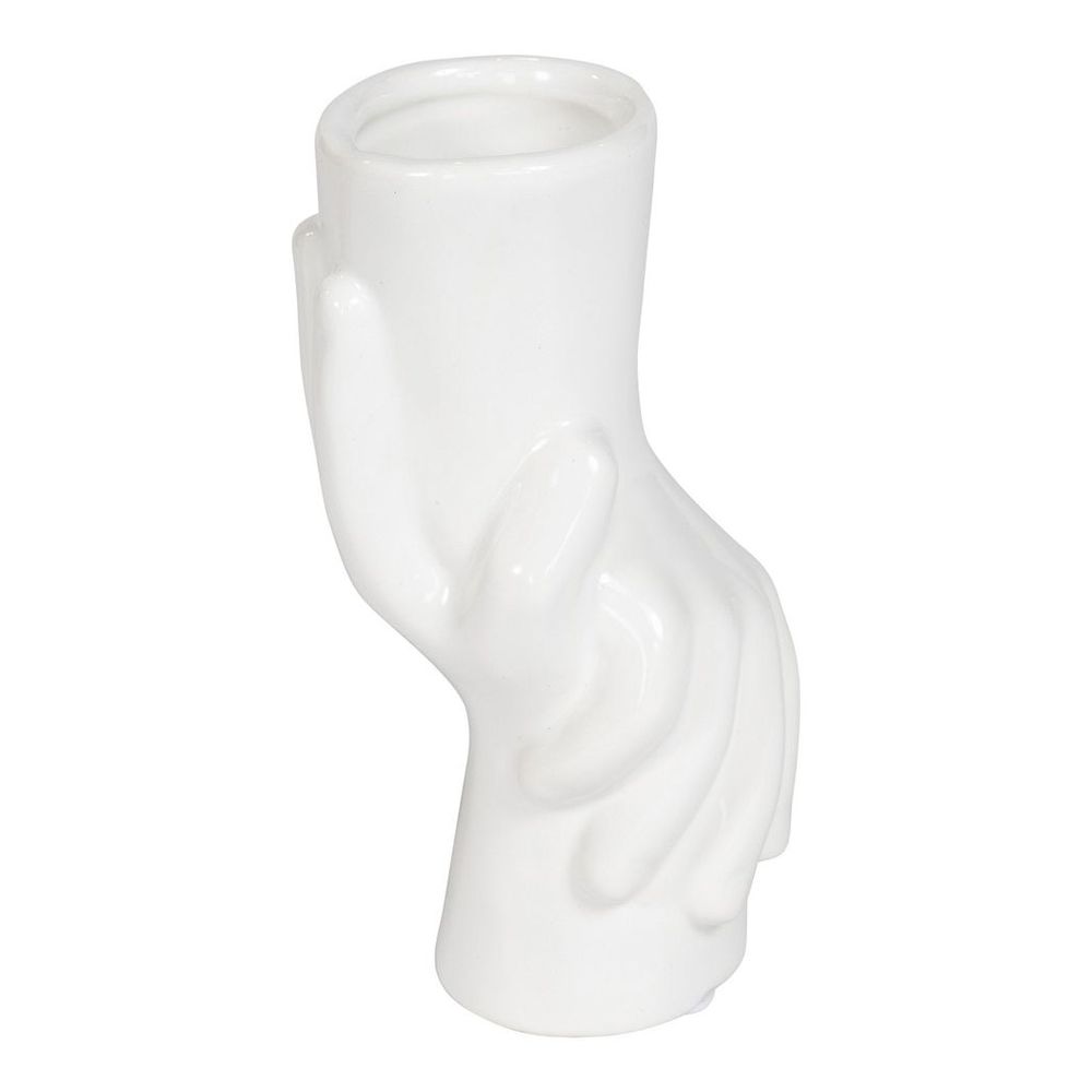 Large Holding Hands Ceramic Vase, Elegant Home Décor Piece