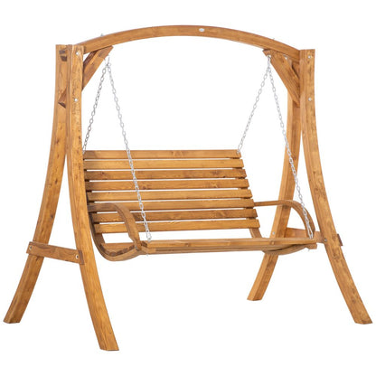 2-Seater Garden Swing Seat – Wooden Outdoor Swing Chair Bench