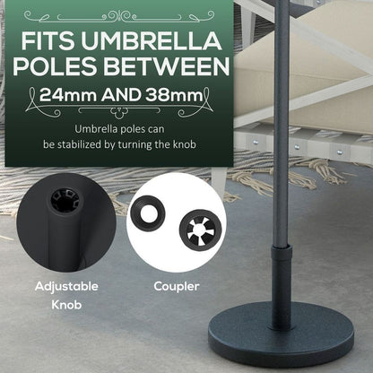 15kg Heavy Duty Concrete Parasol Base with Round Umbrella Stand