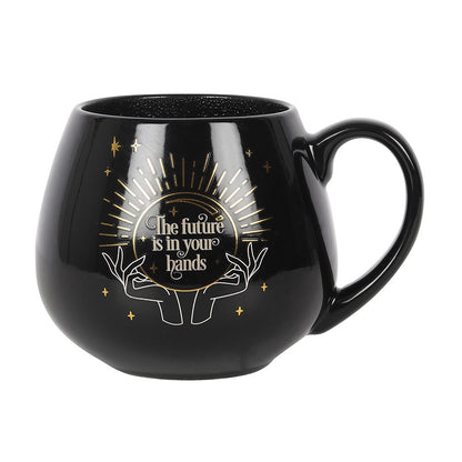 Black Fortune Teller Mug with Colour Changing Feature, Magical Gift