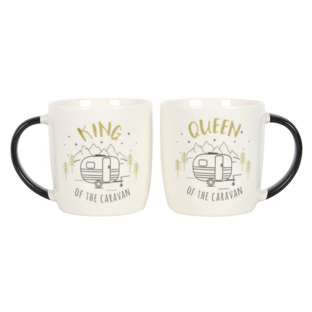 King and Queen Couples Caravan Mug Set, Perfect for Adventures