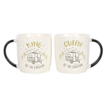 King and Queen Couples Caravan Mug Set, Perfect for Adventures