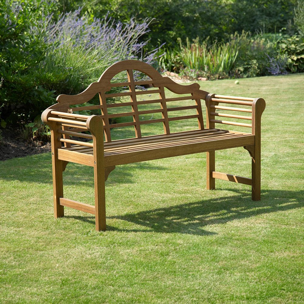 Lutyens Style Bench with Natural Oil Finish, Elegant and Classic