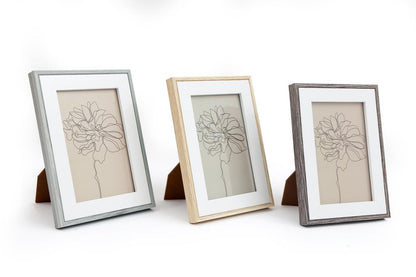 Set of Three Photo Frames with Wooden Edge, Stylish Display