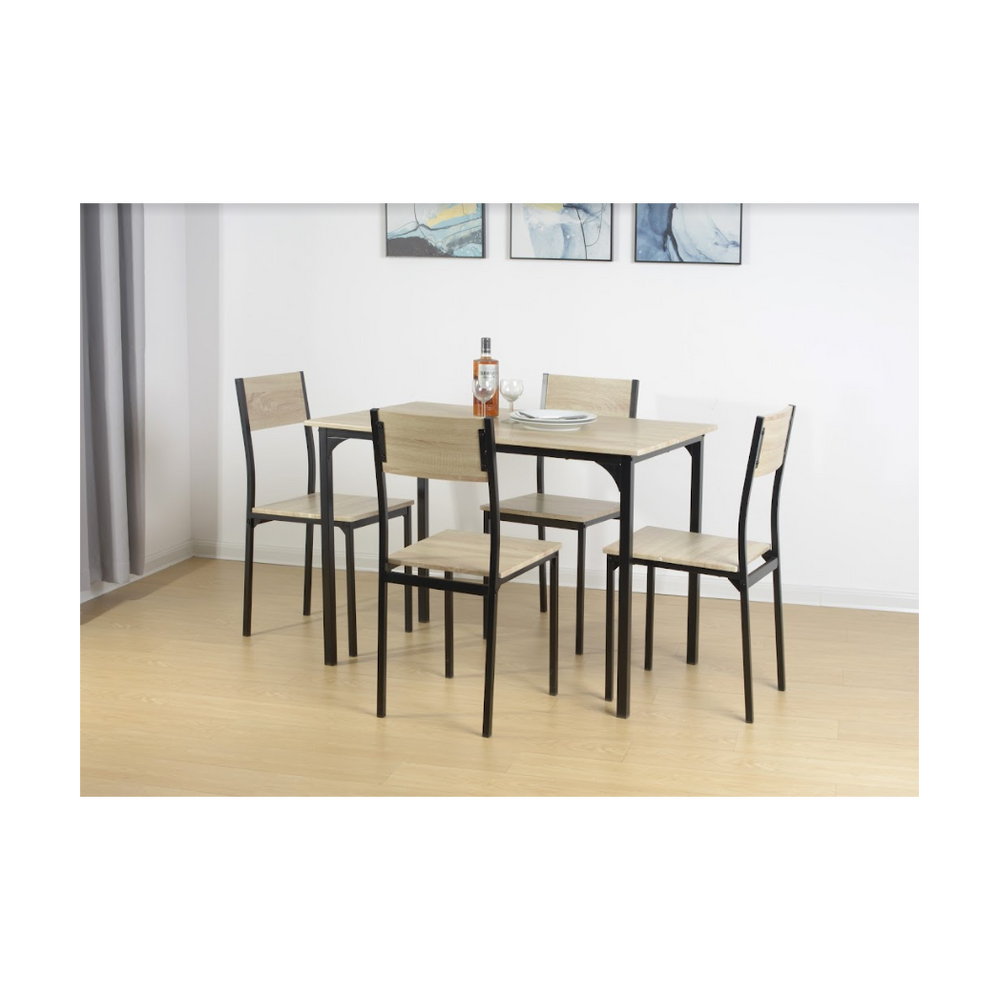 5-Piece Oak Dining Set, Stylish and Functional