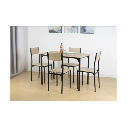 5-Piece Oak Dining Set, Stylish and Functional