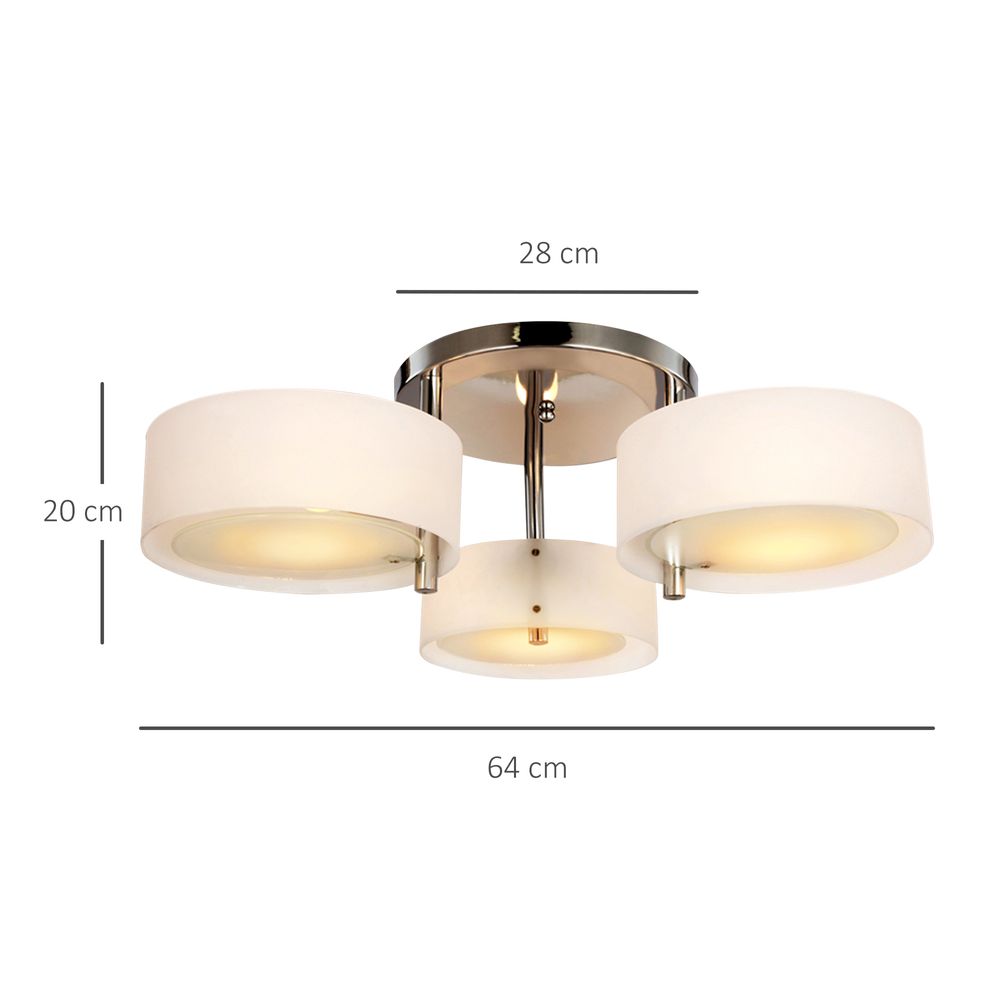 Indoor 3-Light Acrylic Pendant Chandelier with Flush Mount