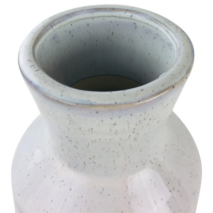 White Star Textured Stoneware Vase, 44cm, Elegant Home Décor