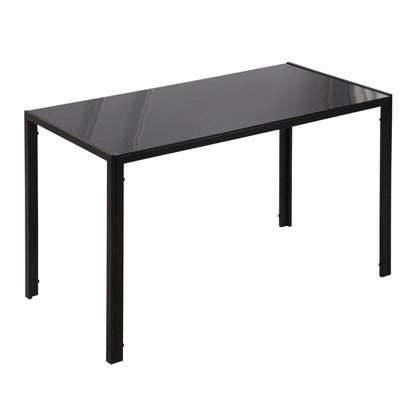 Rectangular 4-Seater Modern Dining Table with Tempered Glass Top