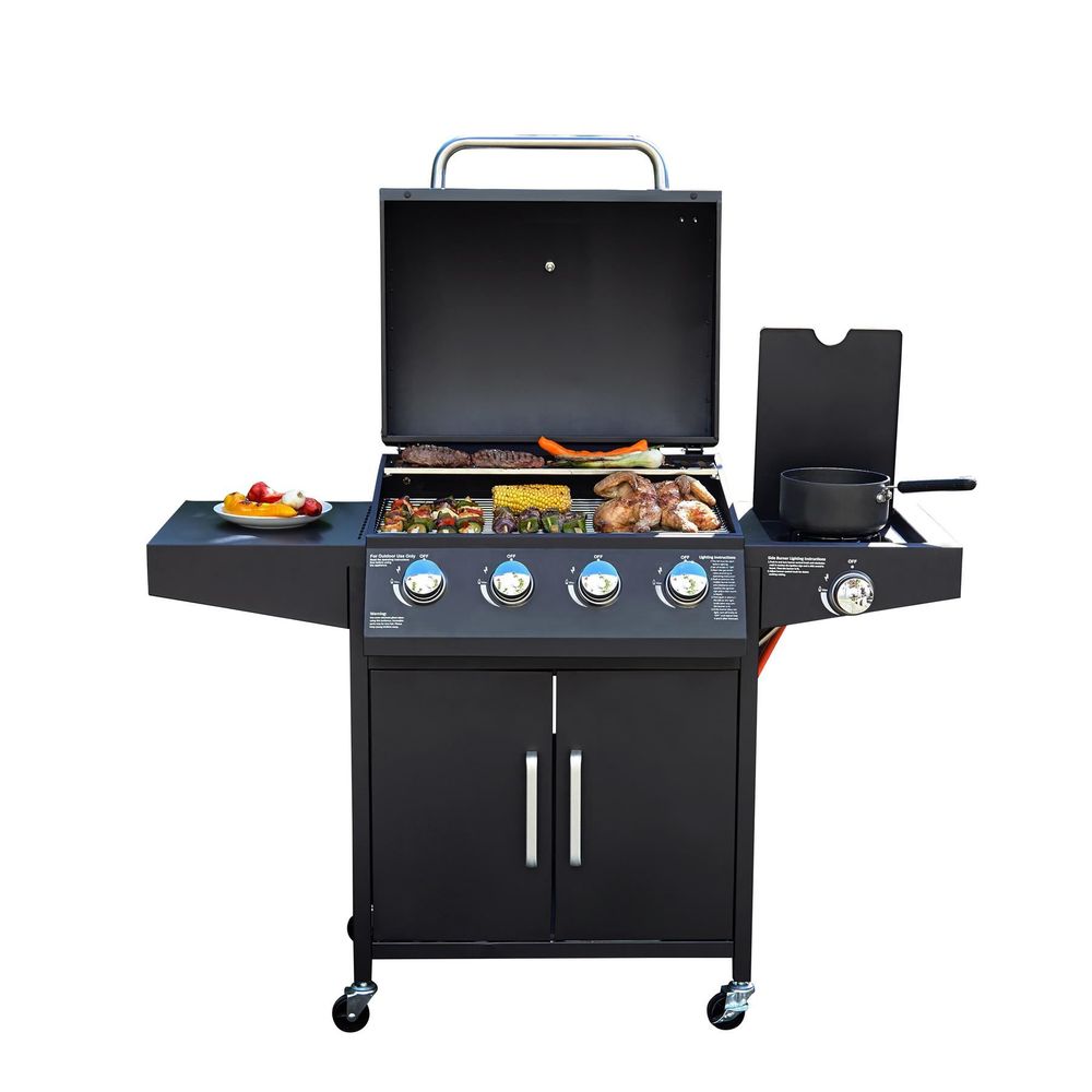 4 + 1 Burner Gas BBQ Grill with Stainless Steel and Protective Cover