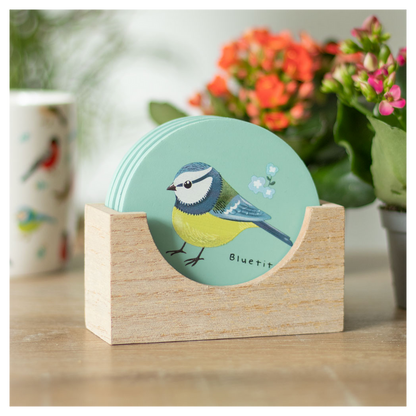 British Garden Birds Coaster Set, Charming and Decorative