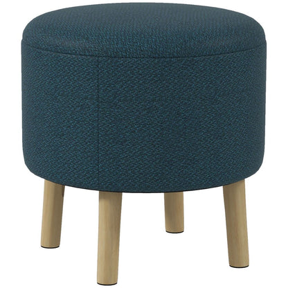 HOMCOM Storage Ottoman, Round Stool Chair with Cushioned Top, Hidden Space