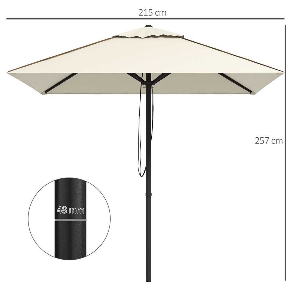 Beige Sun Parasol with Vent: Table Umbrella for Patio, Garden & Pool