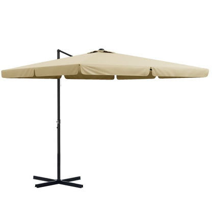 Khaki 3m Garden Parasol with Crank Handle and Tilt for Patio Umbrella