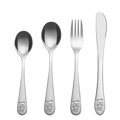 8-Piece Little Bear Cutlery Set – Stainless Steel Kids Safe Flatware Tableware