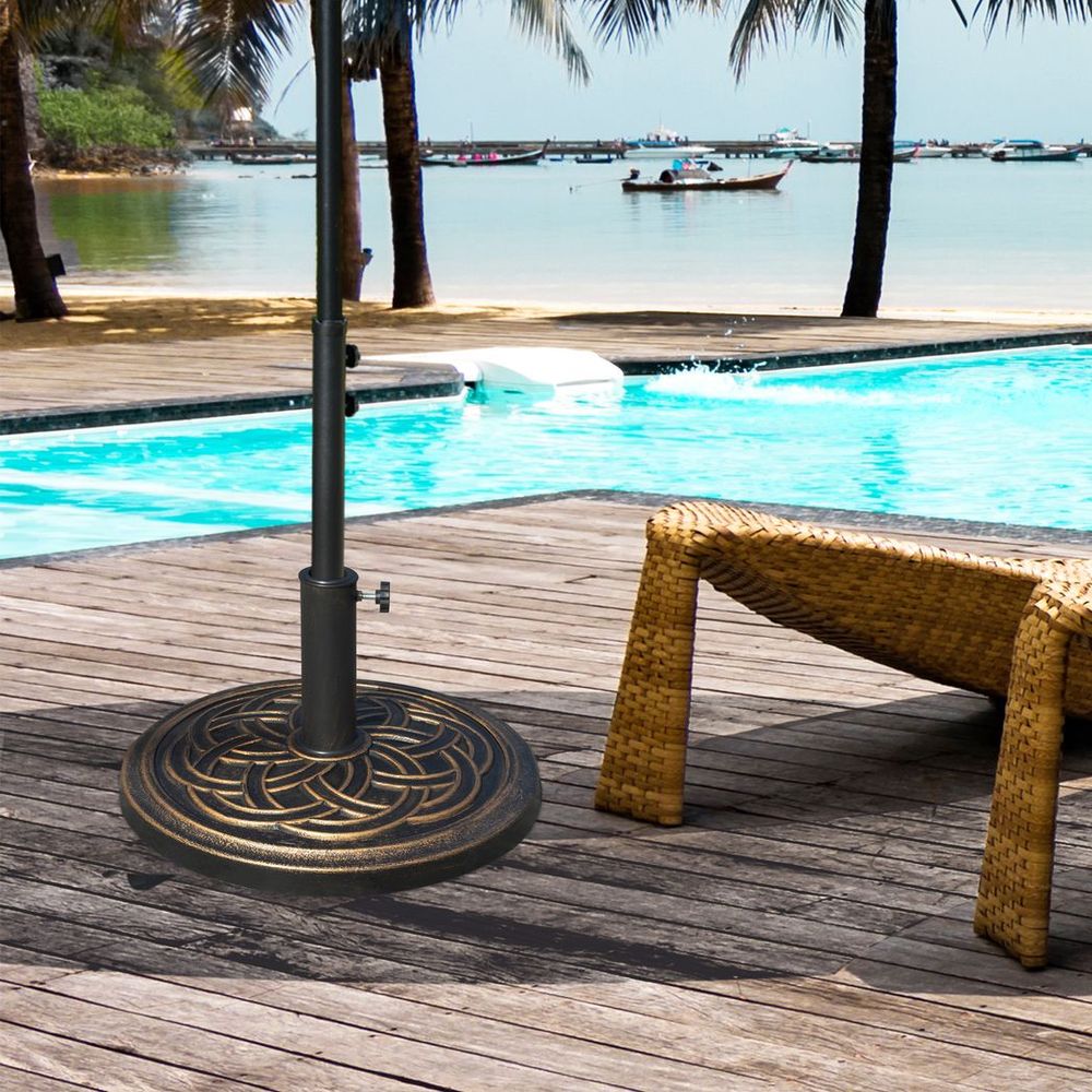 Bronze 11.5kg Garden Parasol Base for 38mm or 48mm Umbrella Poles