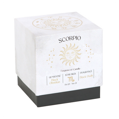 Scorpio Black Oudh Gemstone Zodiac Candle