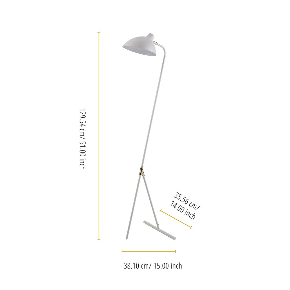 White Delicata Monopod Floor Lamp: Standard Task & Reading Light