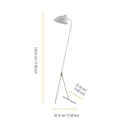 White Delicata Monopod Floor Lamp: Standard Task & Reading Light