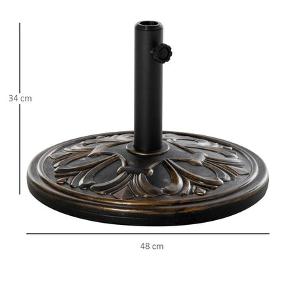 13KG Heavy Duty Round Parasol Base, Cement Stand Umbrella Holder in Bronze