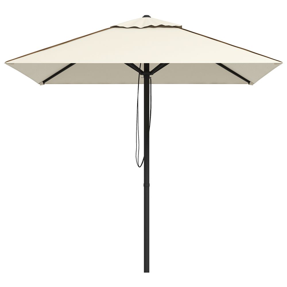 Beige Sun Parasol with Vent: Table Umbrella for Patio, Garden & Pool