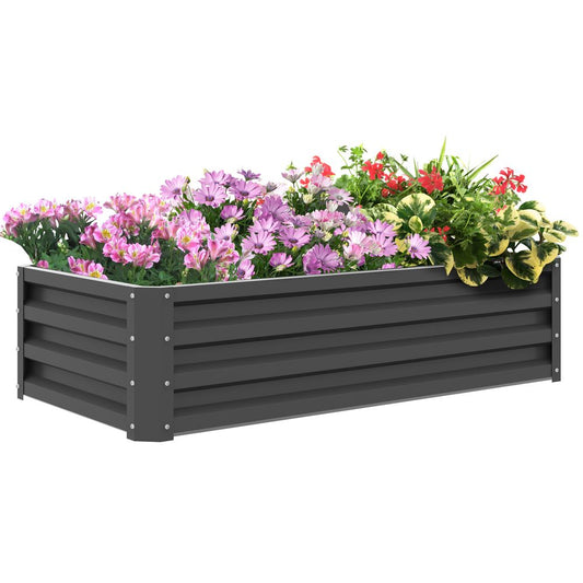 Raised Garden Bed Elevated Planter Box for Flowers Light Grey