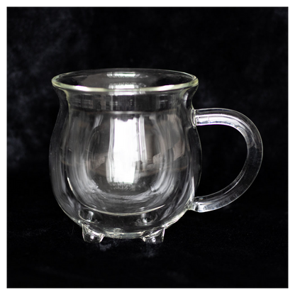 Clear Double-Walled Glass Cauldron Mug, Magical and Practical