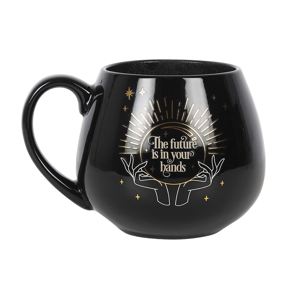 Black Fortune Teller Mug with Colour Changing Feature, Magical Gift