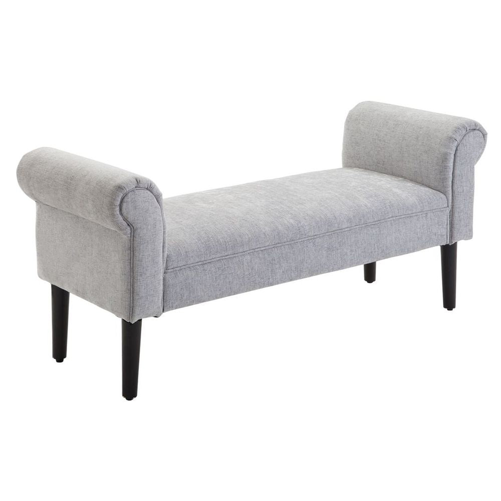 Modern Rolled Arm Bench Bed End Ottoman Sofa Seat Footrest Bedroom Entryway