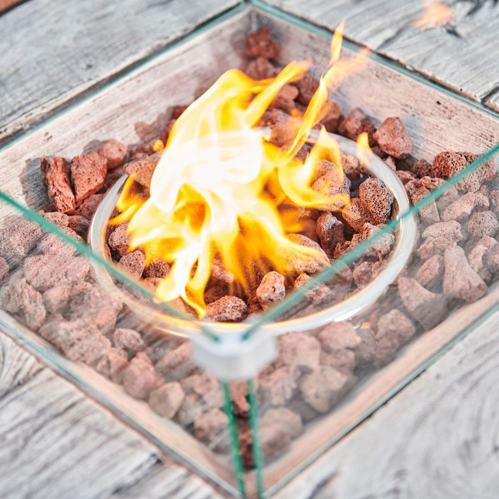 Rattan Propane Gas Fire Pit Table: Smokeless Outdoor Garden Feature