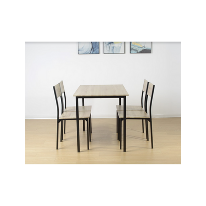 5-Piece Oak Dining Set, Stylish and Functional