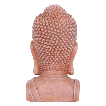 41cm Terracotta Effect Buddha Head Ornament, Zen Décor