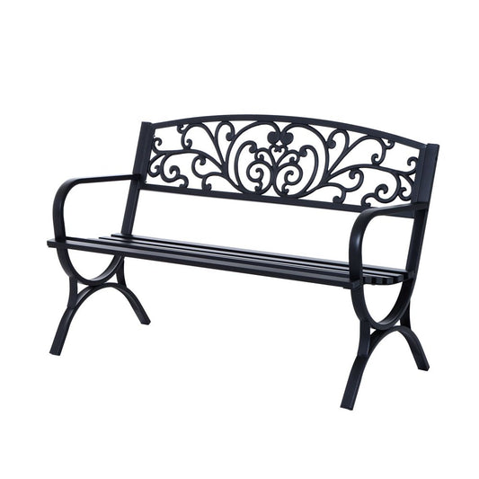 Garden Bench, Steel-Black