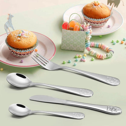 8-Piece Little Bear Cutlery Set – Stainless Steel Kids Safe Flatware Tableware