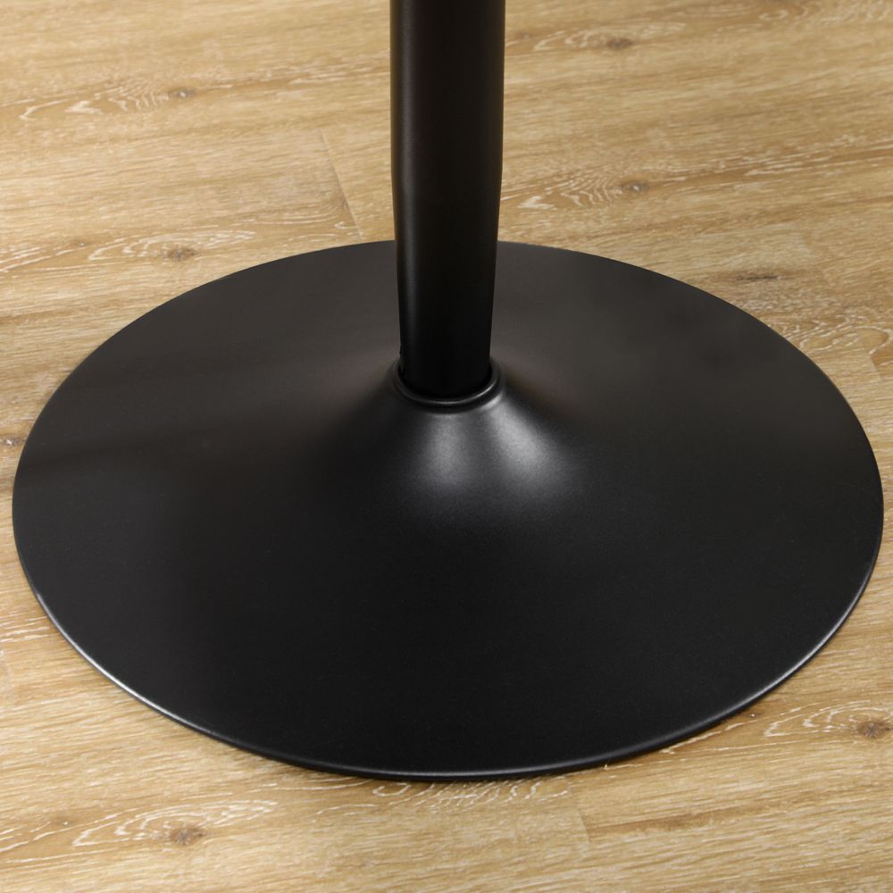 Round Dining Table with Steel Base and Non-Slip Pad for Living Room