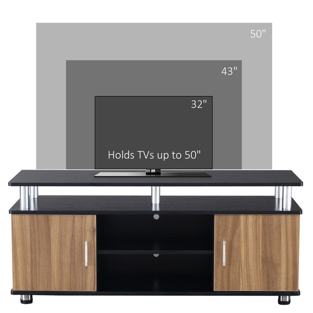 Black and Walnut TV Cabinet Stand: Entertainment Centre & Media Console