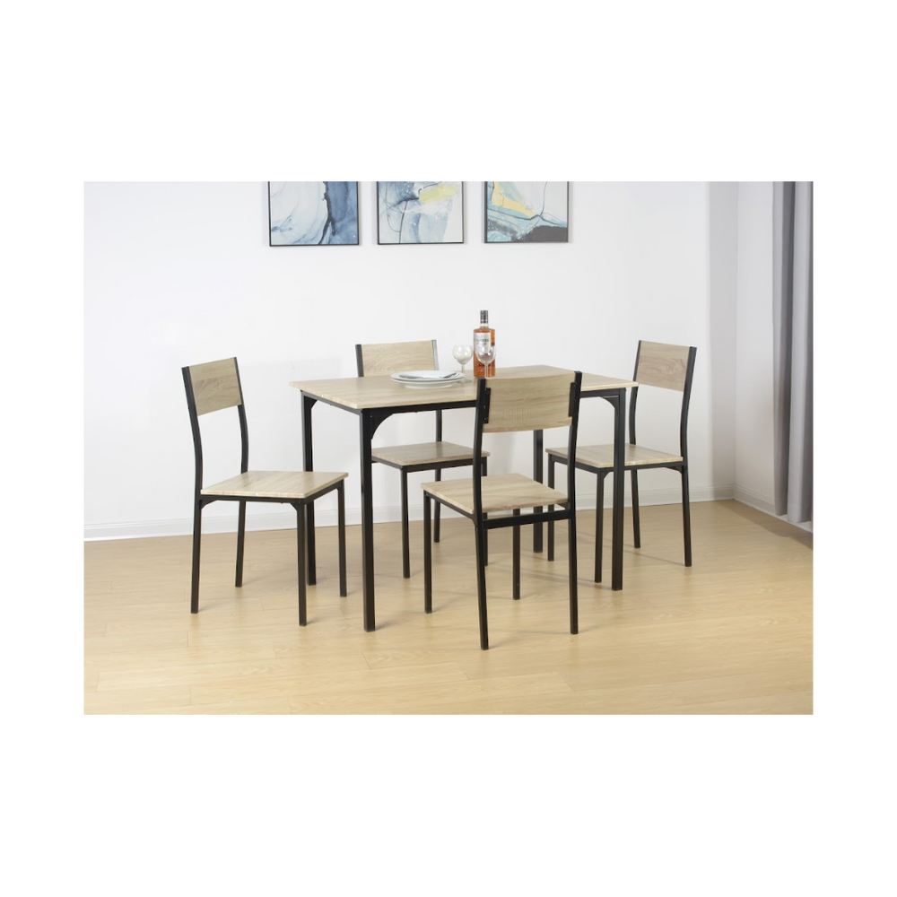 5-Piece Oak Dining Set, Stylish and Functional