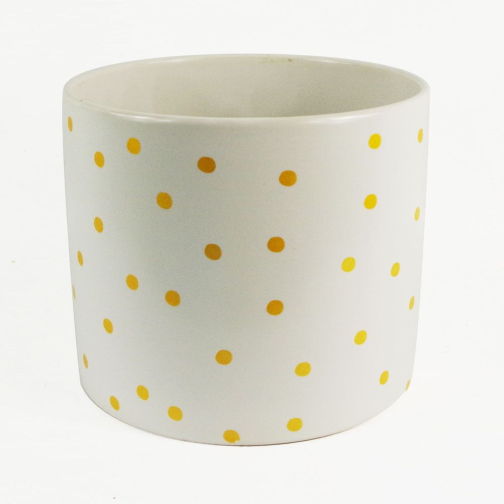 Gold Dot Planter Plant Pot, 18x18x15cm, Stylish and Modern