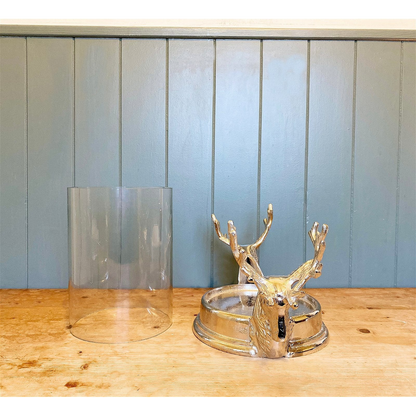 Stag Double Head Pillar Candle Holder