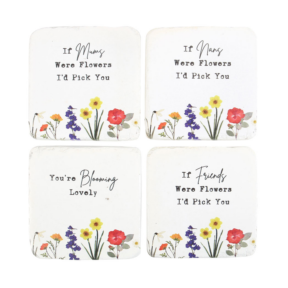 Set of 24 Wildflower Coasters, Vibrant and Decorative